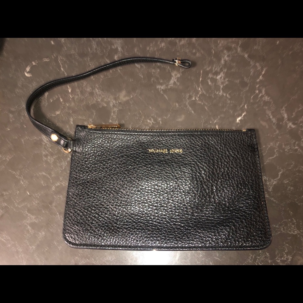 Michael Kors black leather pouch